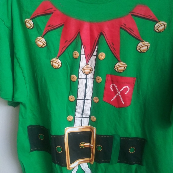 Christmas Elf Tee Shirt Y2K Santa Helper Fruit of the Loom Size XL - Picture 2 of 4